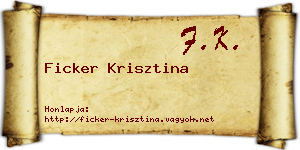 Ficker Krisztina névjegykártya